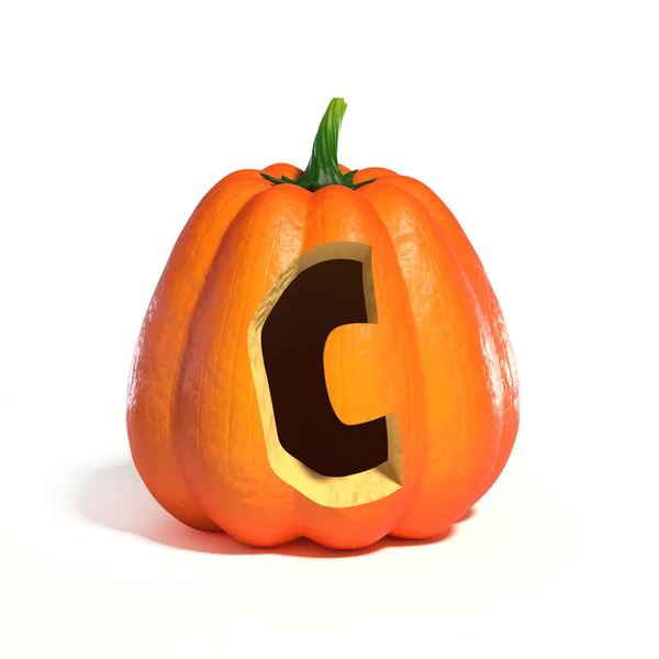 Calabaza de Halloween letra C — Foto de Stock