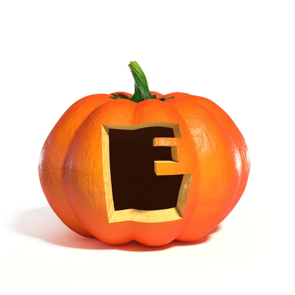 Calabaza de Halloween letra E — Foto de Stock