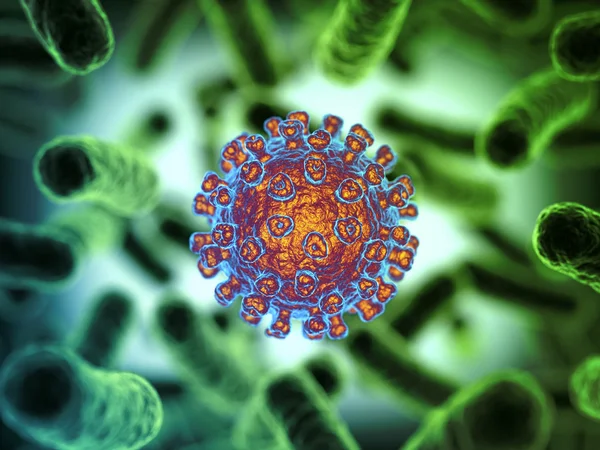 Virus 3d-rendering — Stockfoto