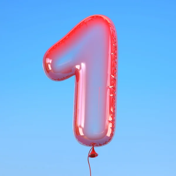 Número 1 fonte transparente balloon — Fotografia de Stock