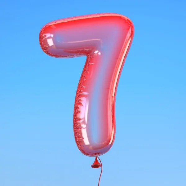 Number 7 transparent balloon font — Stock Photo, Image