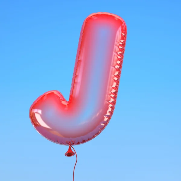 Letter J transparent balloon font — Stock Photo, Image