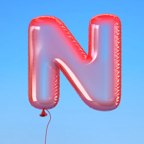 Lettre N police de ballon transparente — Photo