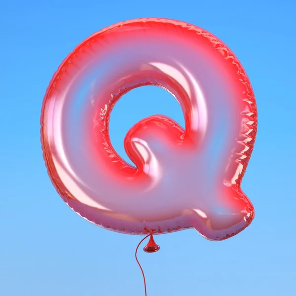 Lettre Q police de ballon transparente — Photo