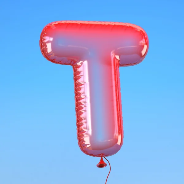 Letter T transparent balloon font — Stock Photo, Image