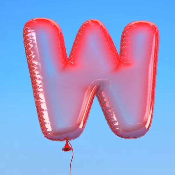 Literą W przeźroczysty balon czcionki — Zdjęcie stockowe