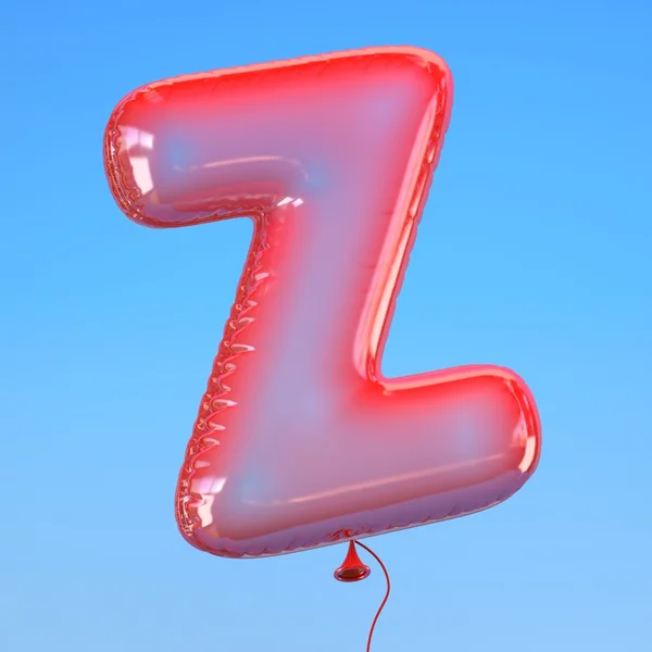 Letter Z transparent balloon font — Stock Photo, Image