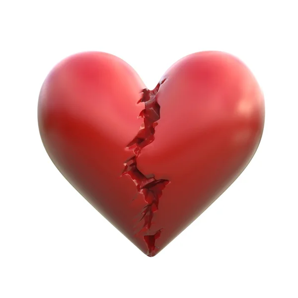 Zlomené srdce 3d ilustrace — Stock fotografie