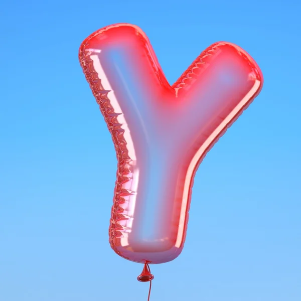 Letter Y transparent balloon font — Stock Photo, Image