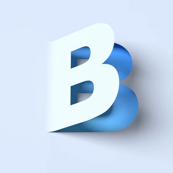 Вирізаний паперовий шрифт літери B — стокове фото