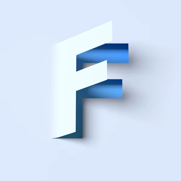 Cut out paper font letter F — Stockfoto