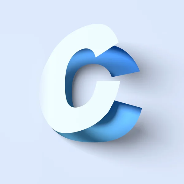 Klipp ut papper teckensnitt bokstaven C — Stockfoto