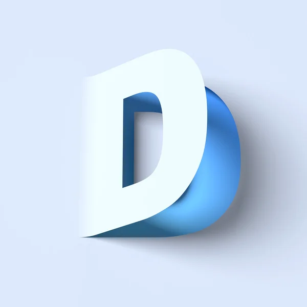 Cut out paper font letter D — Stock Photo, Image