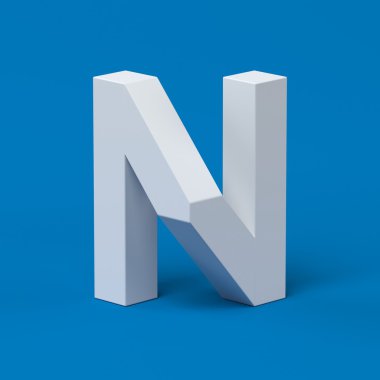 İzometrik yazı tipi harf N 3d render