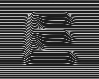 Doğrusal 3d yazı tipi harf E