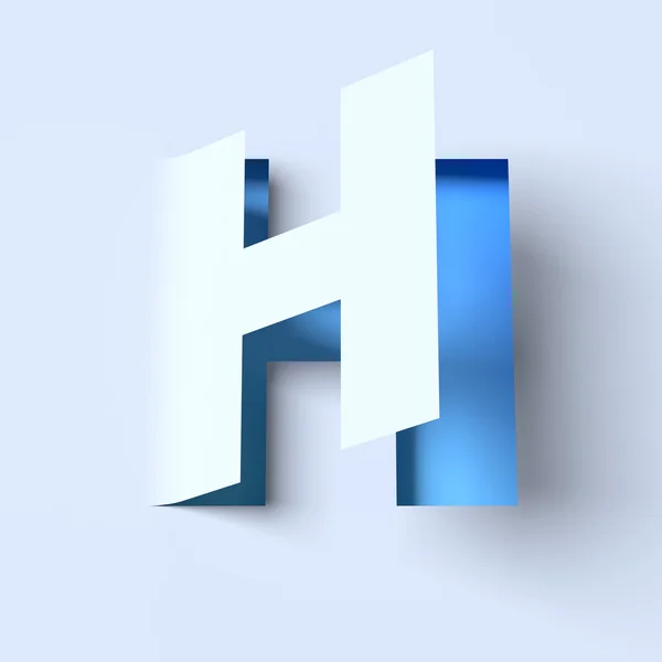 Cut out paper font letter H — Zdjęcie stockowe