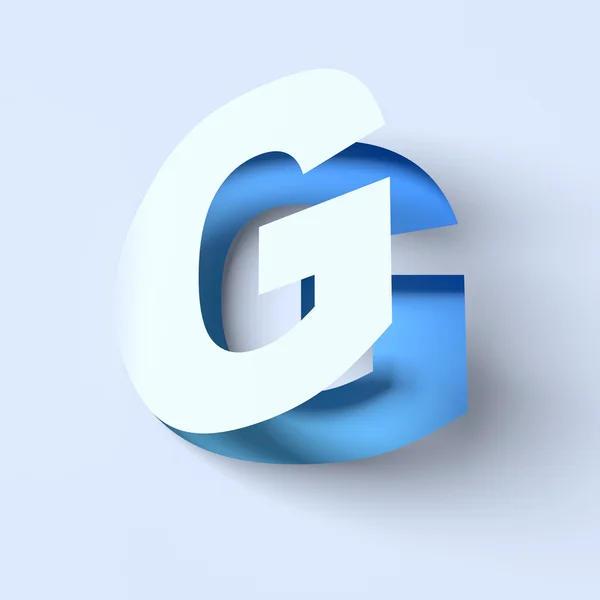 Cut out paper font letter G — Stock Photo, Image