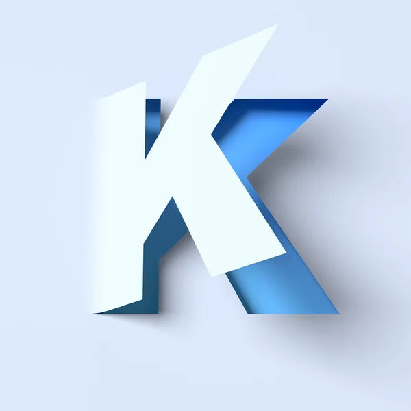 Cut out paper font letter K — Stock Photo, Image