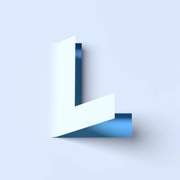 Cut out paper font letter L — Φωτογραφία Αρχείου