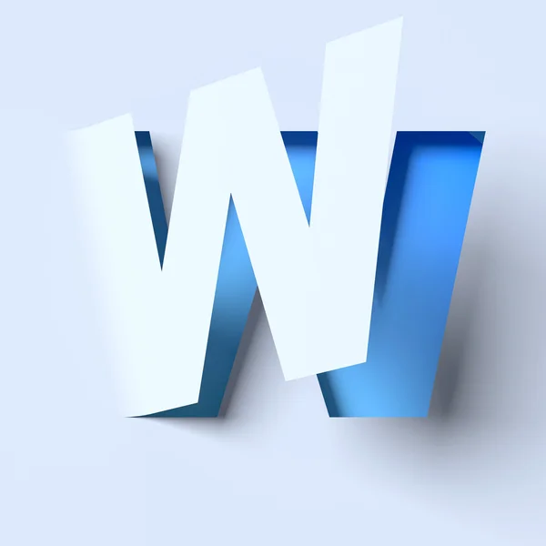 Klipp ut papper teckensnitt bokstaven W — Stockfoto