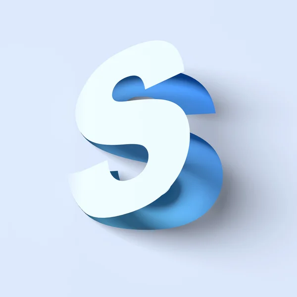 Klipp ut papper teckensnitt bokstaven S — Stockfoto