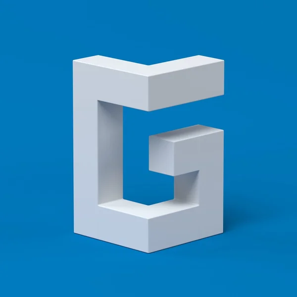 Lettera isometrica del carattere G 3d rendering — Foto Stock