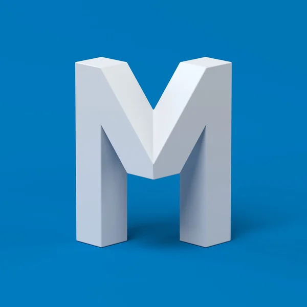 Изометрическая буква шрифта M 3d рендеринг — стоковое фото