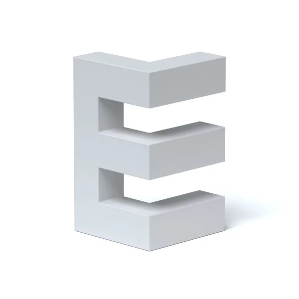 Renderowanie 3d izometryczny czcionek literę E — Zdjęcie stockowe