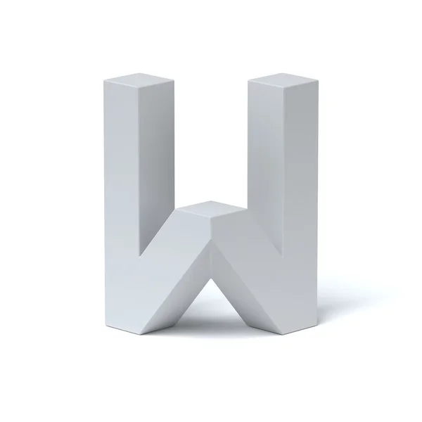 Lettera isometrica del carattere W 3d rendering — Foto Stock