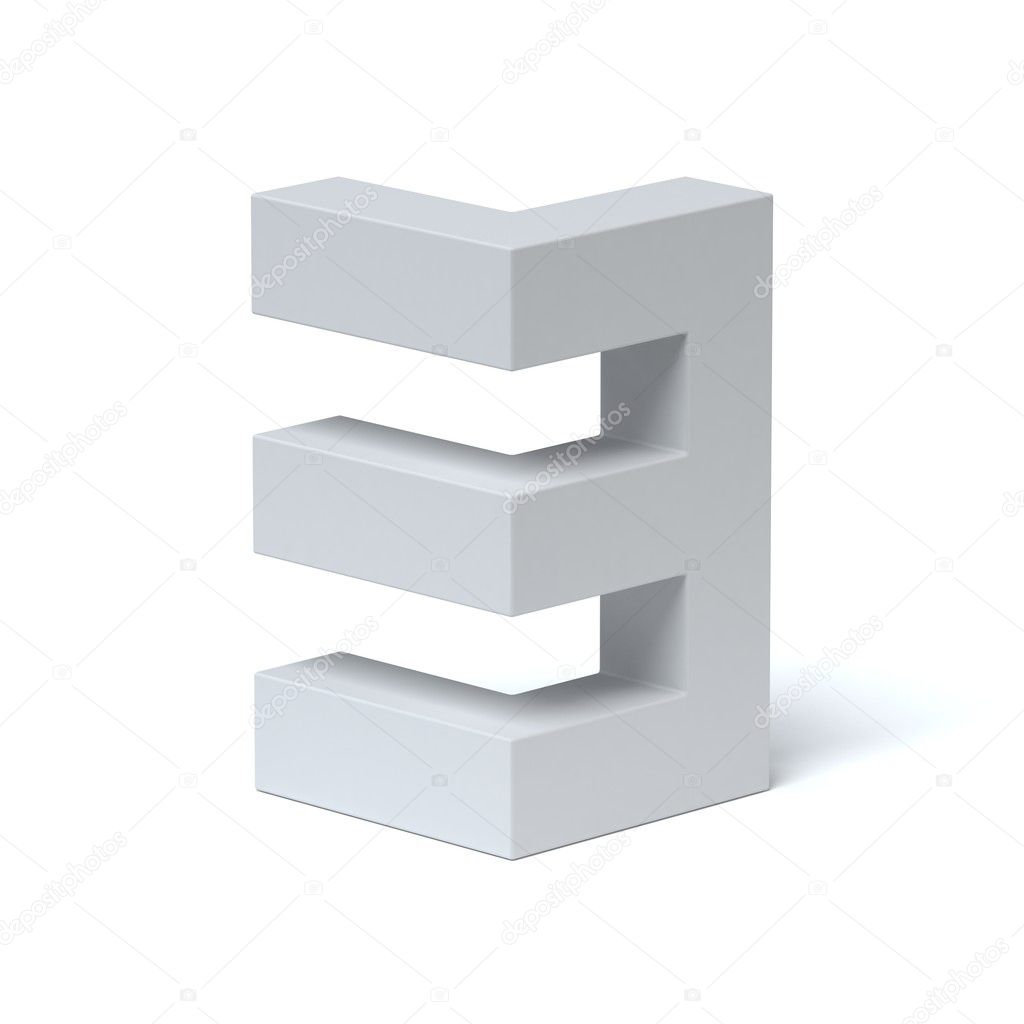 Isometric font number 3 3d rendering