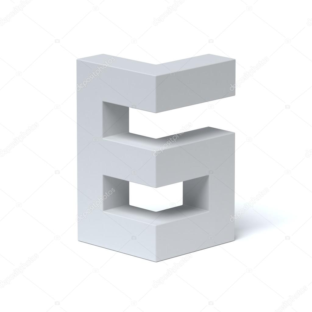 Isometric font number 6 3d rendering