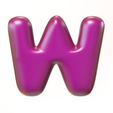 Kabarcıklı 3d yazı tipi harf W