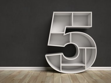 5 şeklinde raflar numara 