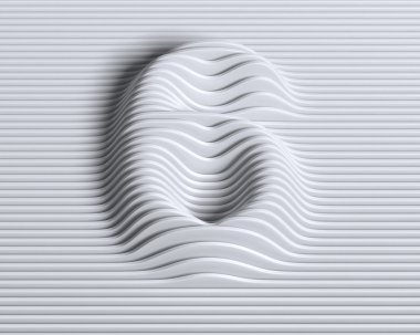 Doğrusal 3d yazı tipi 6 numara