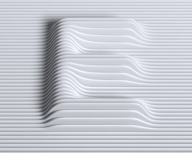 Doğrusal 3d yazı tipi harf E