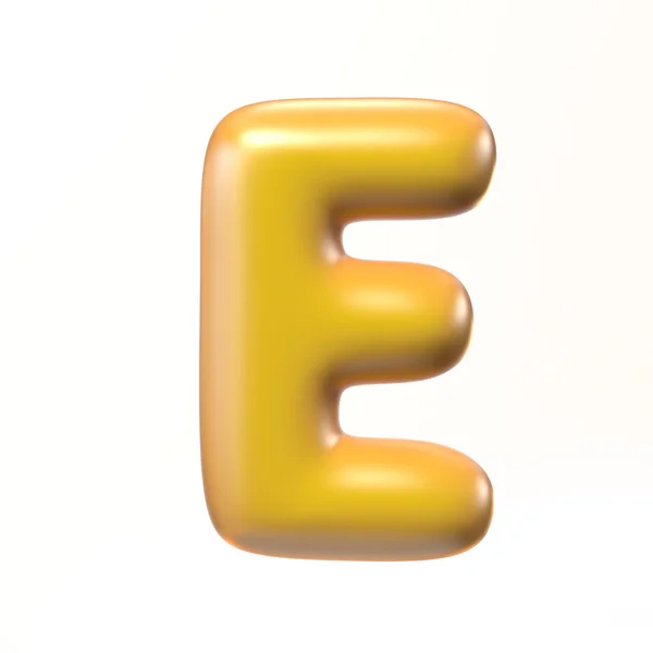 Bubbly 3d font letter E — Stock Photo, Image