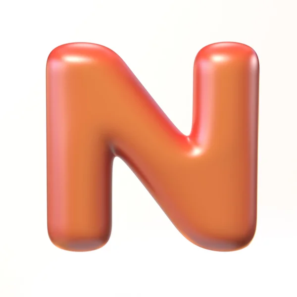 Bubbly 3d font letter N — Stock Photo, Image