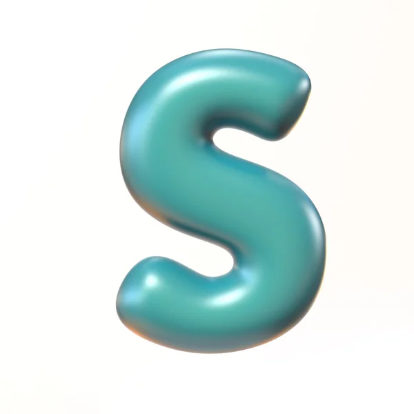 Bubbly 3d font letter S — Stock Photo, Image