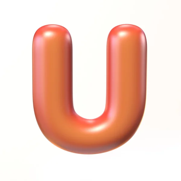 Bubbly 3d font letter U — Stock Photo, Image