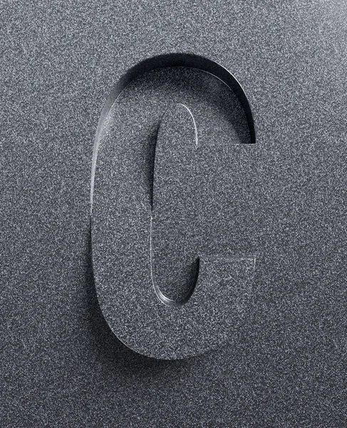 Vyryté písmeno C šikmé 3d písmo — Stock fotografie