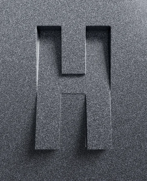 Letter H schuine 3d lettertype gegraveerd — Stockfoto