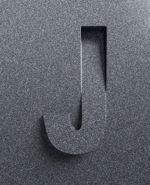 Letter J slanted 3d font engraved — Stock Photo, Image