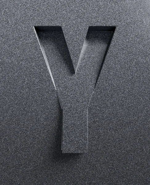 Буква Y с выгравированным 3d шрифтом — стоковое фото