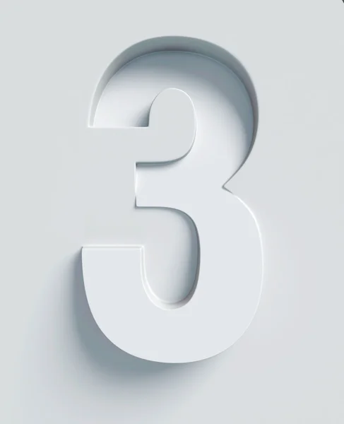 Numero 3 carattere 3d inclinato — Foto Stock