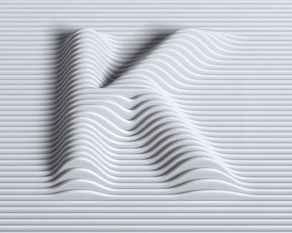 Linear 3d letra fonte K — Fotografia de Stock