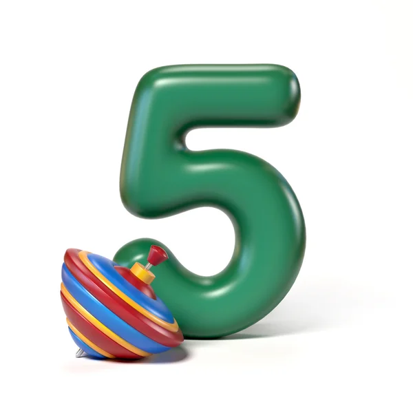 Toy font number 5 3d rendering — Stock Photo, Image