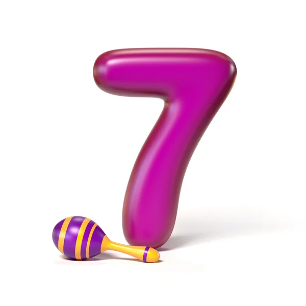 Toy font number 7 renderização 3d — Fotografia de Stock