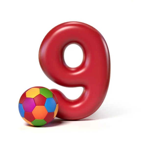 Toy font number 9 3d rendering — Stock Photo, Image