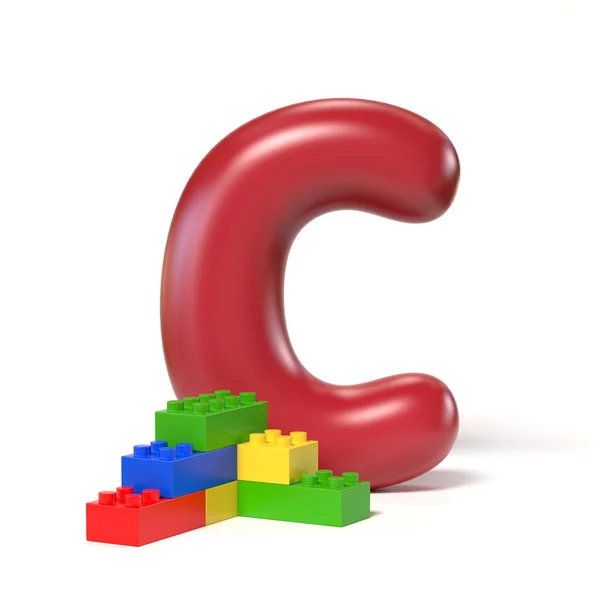 Toy font letter C 3d rendering — Stock Photo, Image