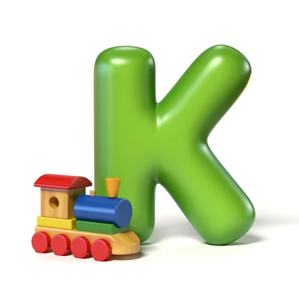Speelgoed lettertype letter K 3D-rendering — Stockfoto